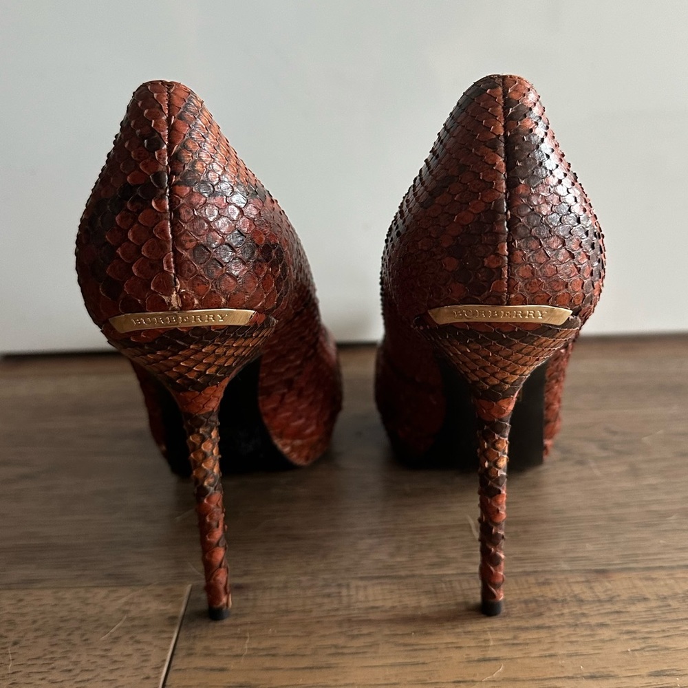 Burberry Python Snakeskin Pointed Toe Heels - Siz… - image 4